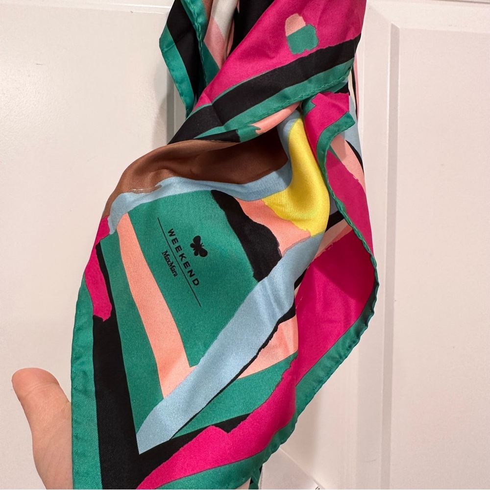 NWOT Max Mara Weekend Label-cut Printed Silk Twin Scarf Spring/Summer - Picture 6 of 12